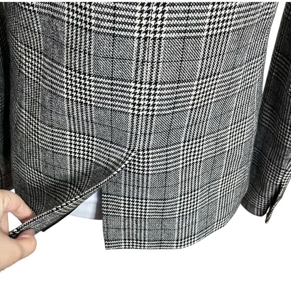 J.Crew Regent Blazer Size 4 Gray Glen Plaid Wool Blend One Button Lined Jacket - Picture 6 of 13